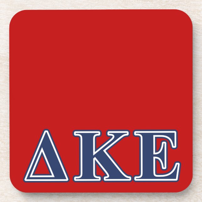 Delta Kappa Epsilon Blue Letters Drink Coaster (Front)
