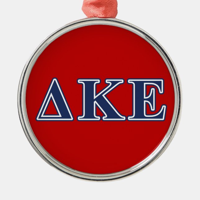 Delta Kappa Epsilon Blue Letters Metal Ornament (Front)