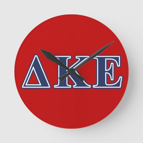 Delta Kappa Epsilon Blue Letters Round Clock