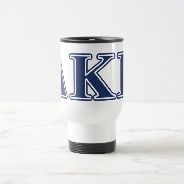 Delta Kappa Epsilon Blue Letters Travel Mug (Center)