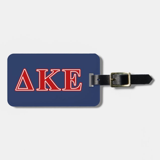 Delta Kappa Epsilon Red Letters Luggage Tag (Front Horizontal)