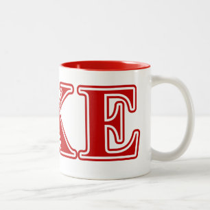 Delta Kappa Epsilon Red Letters Two-Tone Coffee Mug