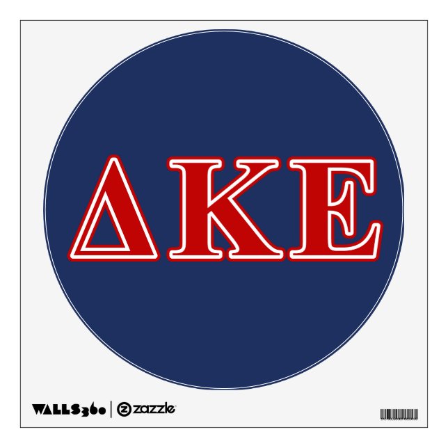 Delta Kappa Epsilon Red Letters Wall Sticker (Front)