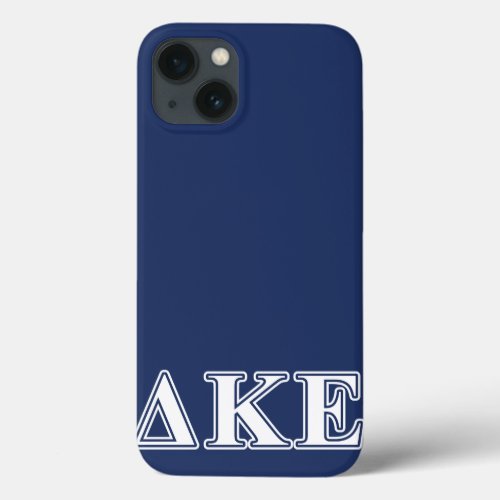 Delta Kappa Epsilon White and Blue Letters iPhone 13 Case