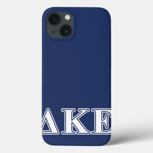 Delta Kappa Epsilon White and Blue Letters iPhone 13 Case