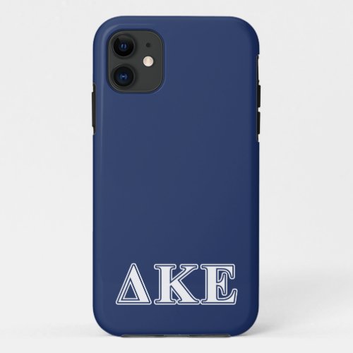 Delta Kappa Epsilon White and Blue Letters iPhone 11 Case
