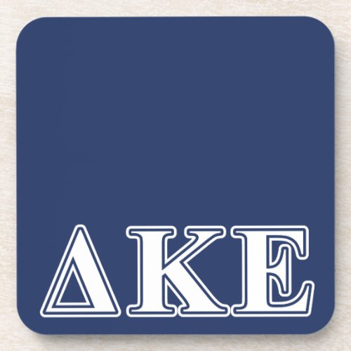 Delta Kappa Epsilon White and Blue Letters Drink Coaster