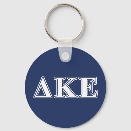 Delta Kappa Epsilon White and Blue Letters Keychain