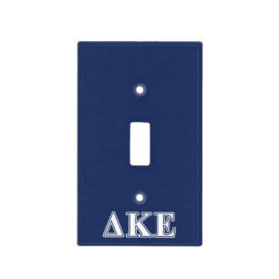Delta Kappa Epsilon White and Blue Letters Light Switch Cover