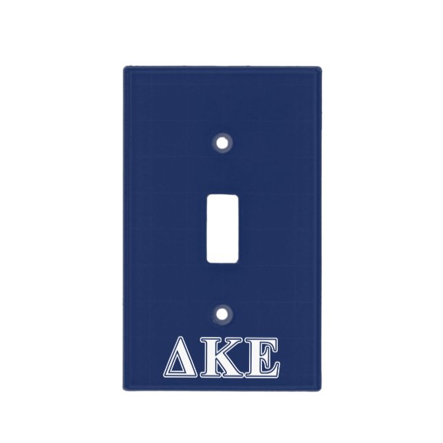 Delta Kappa Epsilon White and Blue Letters Light Switch Cover (Front)