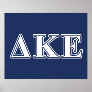 Delta Kappa Epsilon White and Blue Letters Poster