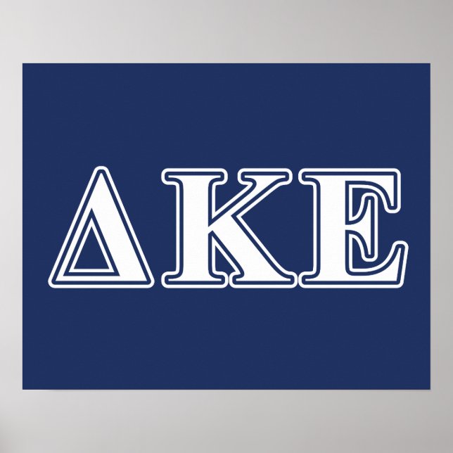 Delta Kappa Epsilon White and Blue Letters Poster (Front)