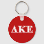 Delta Kappa Epsilon White And Red Letters Keychain at Zazzle