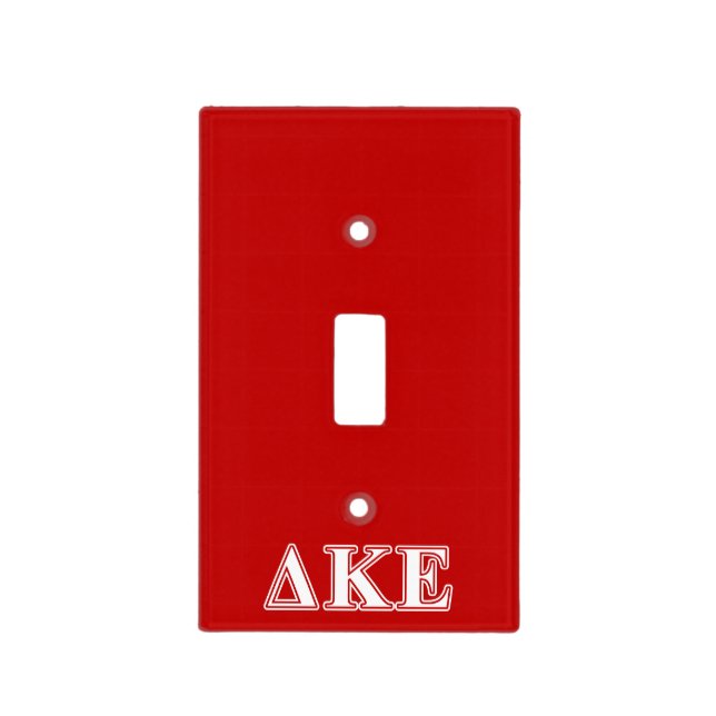 Delta Kappa Epsilon White and Red Letters Light Switch Cover (Front)