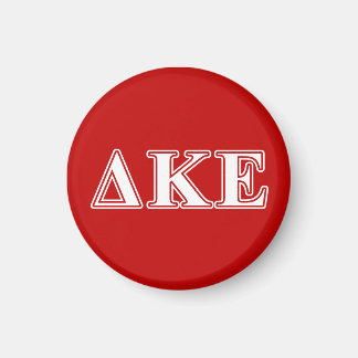 Delta Kappa Epsilon White and Red Letters Magnet