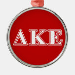 Delta Kappa Epsilon White And Red Letters Metal Ornament at Zazzle