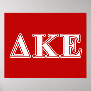 Delta Kappa Epsilon White and Red Letters Poster