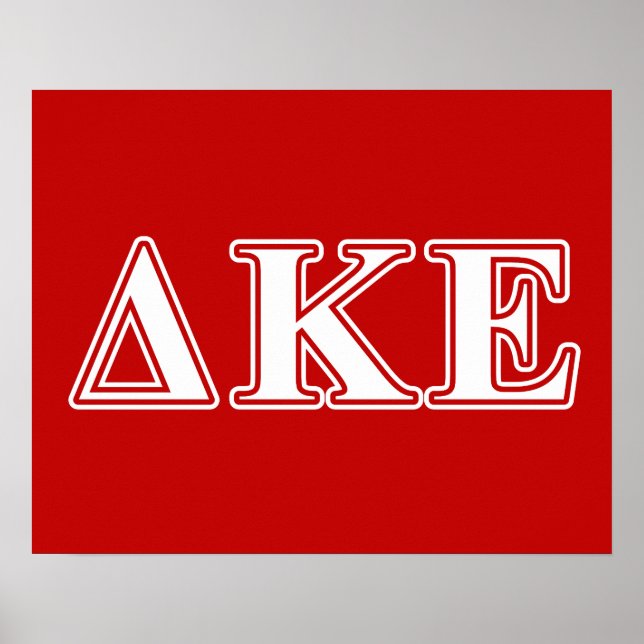 Delta Kappa Epsilon White and Red Letters Poster (Front)