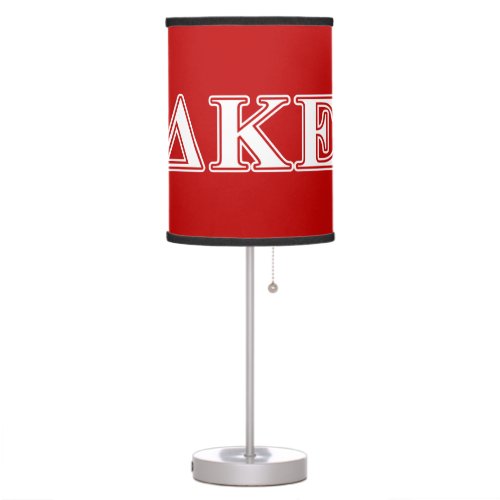 Delta Kappa Epsilon White and Red Letters Table Lamp