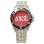 Delta Kappa Epsilon White And Red Letters Watch at Zazzle