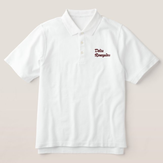 Delta Men's White Polo (Design Front)