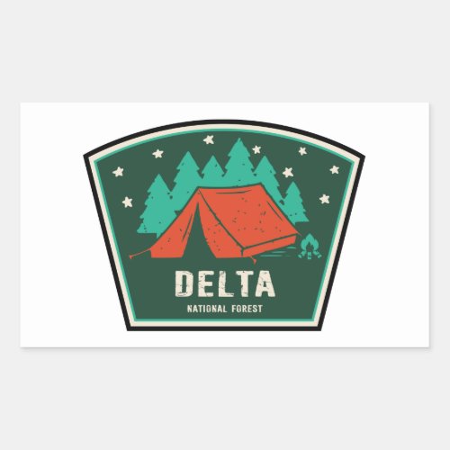 Delta National Forest Camping Rectangular Sticker