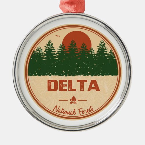 Delta National Forest Metal Ornament