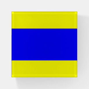 Delta Nautical flag Yellow Blue Paperweight