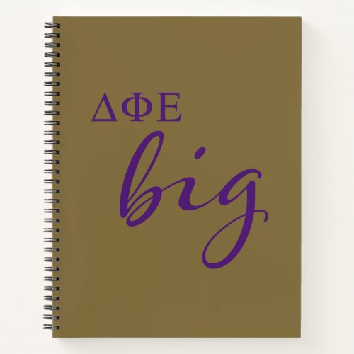 Delta Phi Epsilon Big Script Notebook