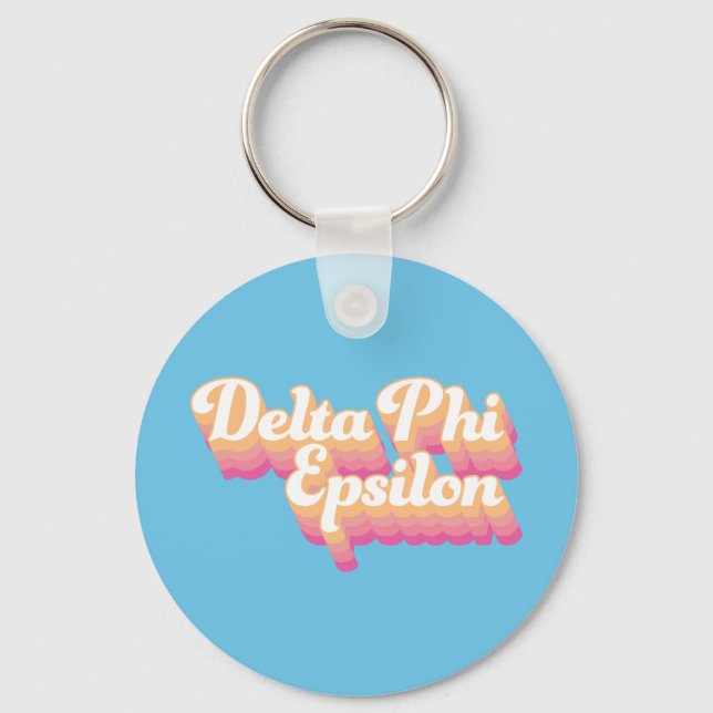 Delta Phi Epsilon | Groovy Script Keychain (Front)