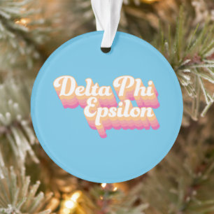 Delta Phi Epsilon   Groovy Script Ornament