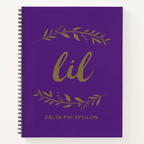 Delta Phi Epsilon Lil Wreath Notebook
