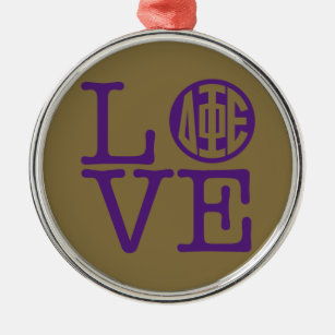 Delta Phi Epsilon Love Metal Ornament