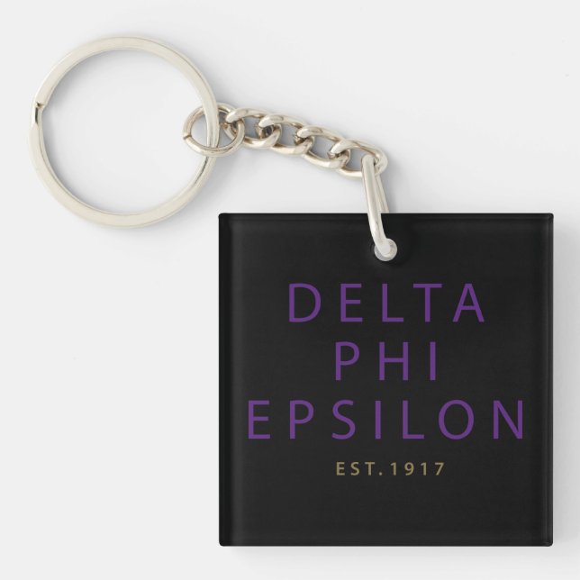 Delta Phi Epsilon Modern Type Keychain (Front)