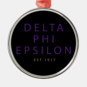 Delta Phi Epsilon Modern Type Metal Ornament