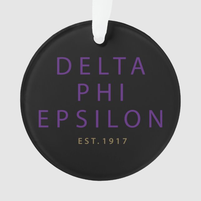 Delta Phi Epsilon Modern Type Ornament (Front)