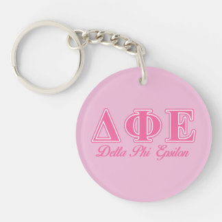Delta Phi Epsilon Pink Letters Keychain