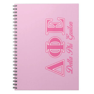 Delta Phi Epsilon Pink Letters Notebook