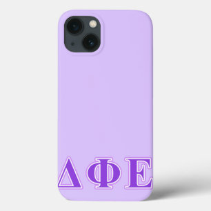 Delta Phi Epsilon Purple and Lavender Letters iPhone 13 Case