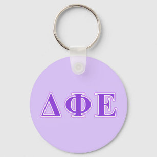 Delta Phi Epsilon Purple and Lavender Letters Keychain
