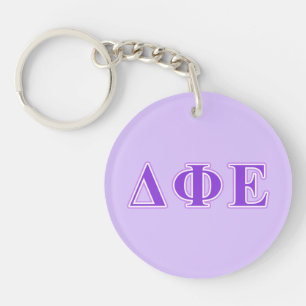 Delta Phi Epsilon Purple and Lavender Letters Keychain