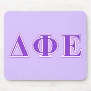 Delta Phi Epsilon Purple and Lavender Letters Mouse Pad