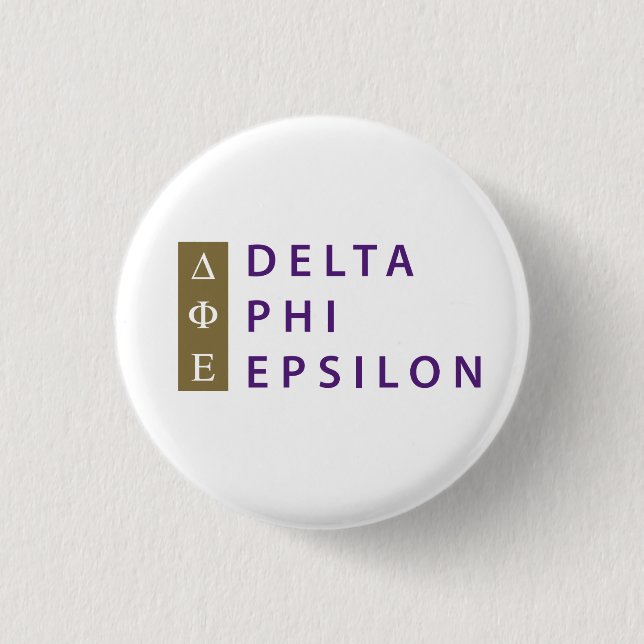 Delta Phi Epsilon Stacked Button (Front)