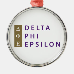 Delta Phi Epsilon Stacked Metal Ornament