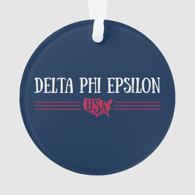Delta Phi Epsilon USA Ornament (Back)