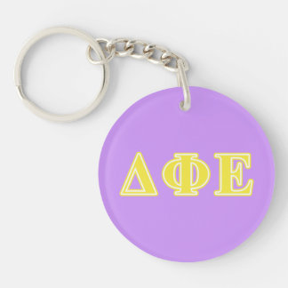 Delta Phi Epsilon Yellow Letters Keychain