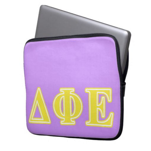 Delta Phi Epsilon Yellow Letters Laptop Sleeve Zazzle 3361