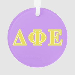 Delta Phi Epsilon Yellow Letters Ornament