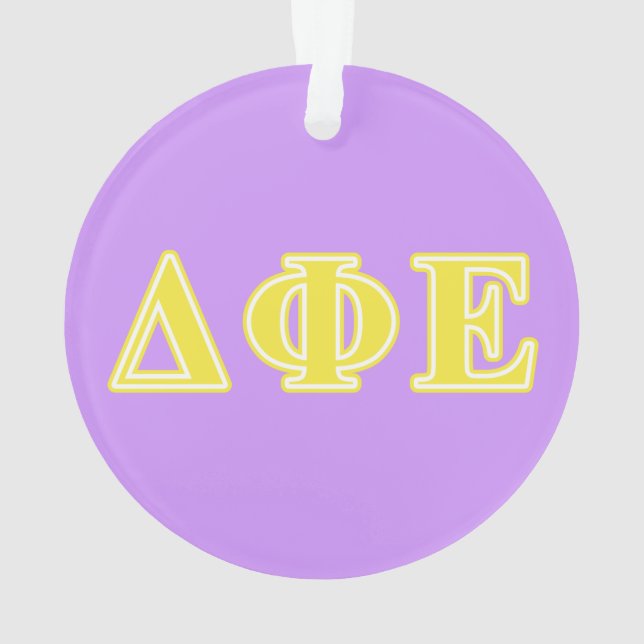 Delta Phi Epsilon Yellow Letters Ornament (Back)
