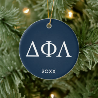 Delta Phi Lambda Greek Letters Design Ceramic Ornament
